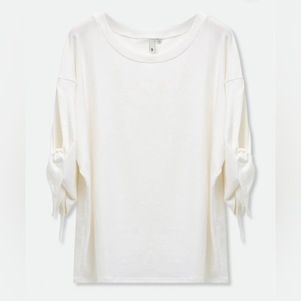 Jarbo 0/SM BOATNECK TIE-SLEEVE TOP IN PIMA
COTTON STRETCH jersey knit solid - Picture 2 of 13